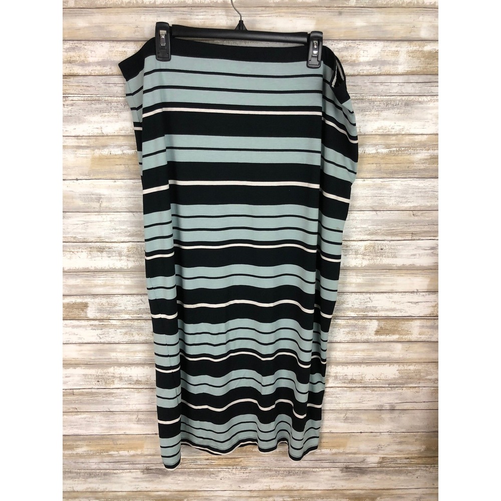 Capsule Your Ultimate Wardrobe Staples Black Mint Striped Skirt Plus Size 18